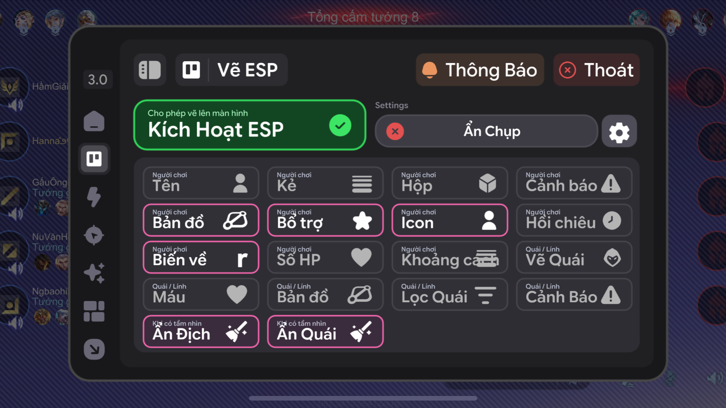 MENU AOV ESP V3